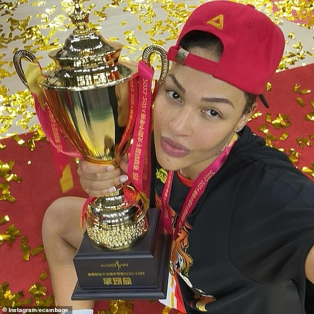 Chinese team SiChuan Yuanda paid the Australian $1 million for three months of her time, and she got her money's worth when she helped them win the Chinese Women's Basketball Association championship earlier this year (in the photo).