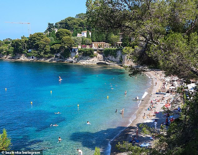 Bailey took a dip at Paloma Beach, located on the north side of St-Jean-Cap-Ferrat.