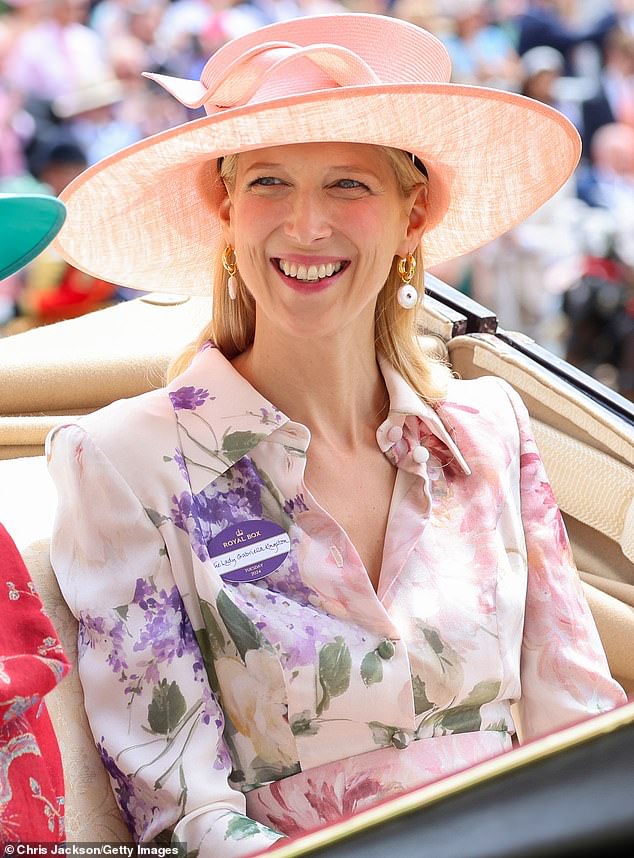 Lady Gabriella Kingston (pictured) makes her first official public appearance since her husband's tragic death in February.