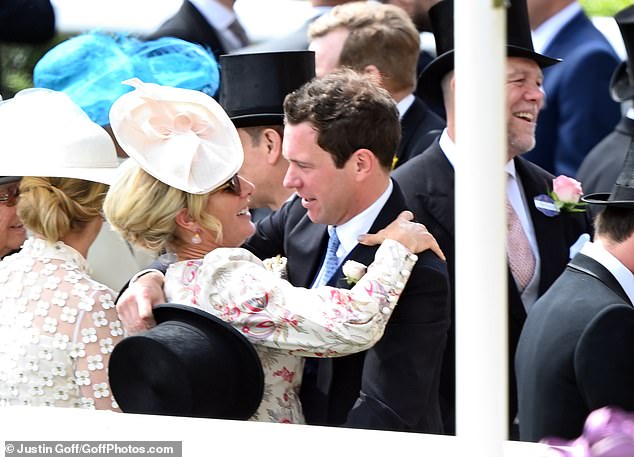 Princess Anne's daughter Zara Tindall seen hugging Jack Brooksbank, who married into the royal family in 2018.