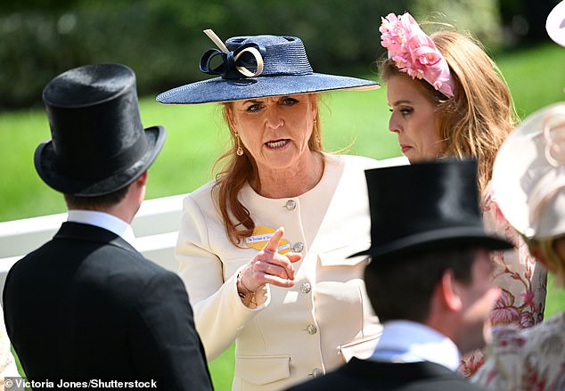 The Duchess of York was seen chatting with her daughter, Princess Beatrice, at the event.