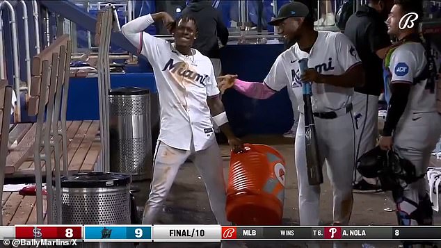 Marlins center fielder Jazz Chisholm was to blame as he flexed and smiled for the cameras.