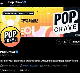 So when the prank profile posted that Justin 'had traces' of Molly, poppers, Truvada and cocaine in his 'bloodstream' after the DWI, many people mistakenly thought the news had come from Pop Crave (seen)