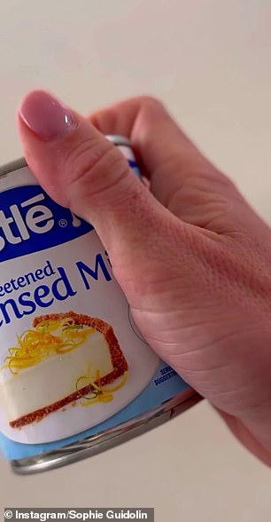 The controversial fitness influencer, who preaches a healthy lifestyle online, used a whole can of sweetened condensed milk instead of cream or evaporated milk