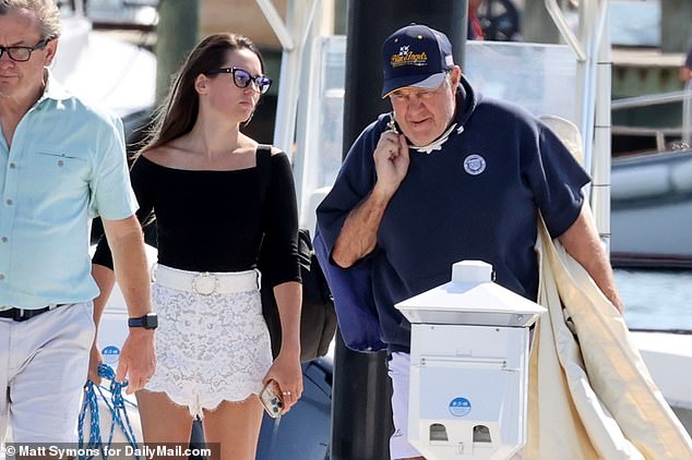 Hudson, a former cheerleader 48 years Belichick's junior, was seen with him on Wednesday.