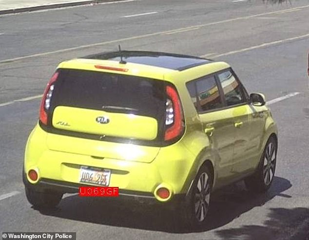 Bailey fled the scene of the murder in this bright yellow Kia Soul.