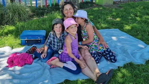 Catherine shared a photo of herself and the three children celebrating her eldest daughter Jayden's birthday.