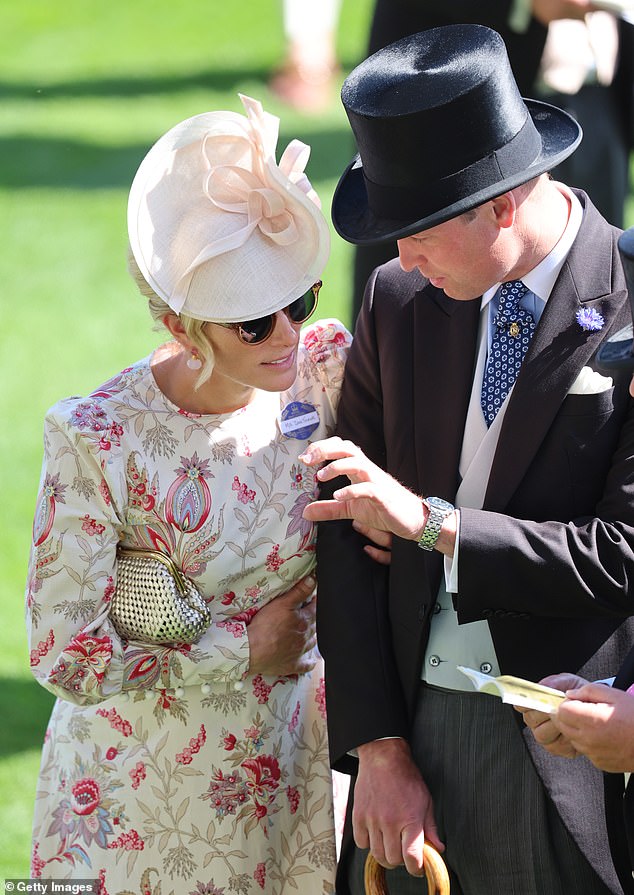 Zara and William appeared deep in conversation as they enjoyed the races in Berkshire.