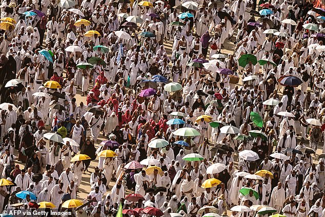 About 1.8 million pilgrims participated in the Haj this year, 1.6 million of them from abroad, according to Saudi authorities.