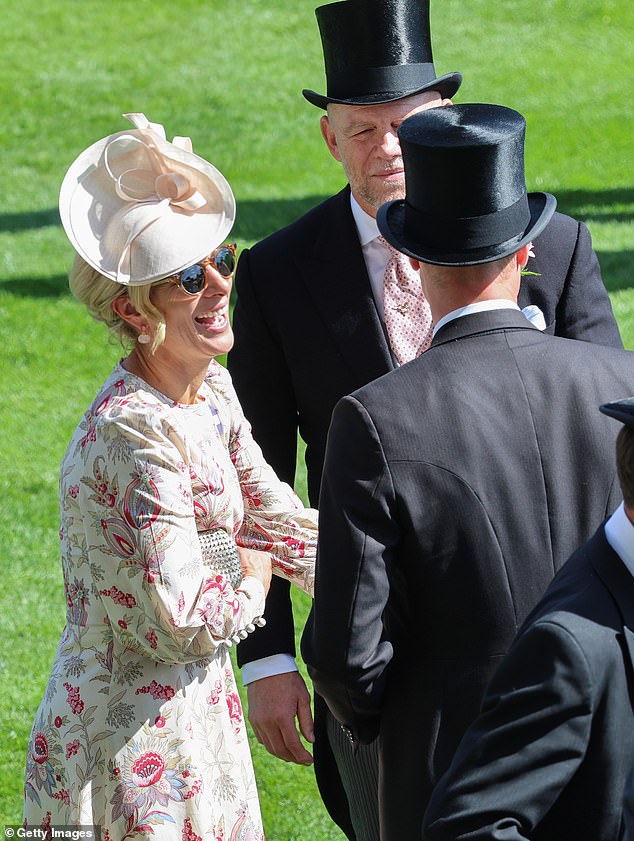 Outgoing Zara was also pictured speaking to Prince William and his mother-in-law Carole yesterday.