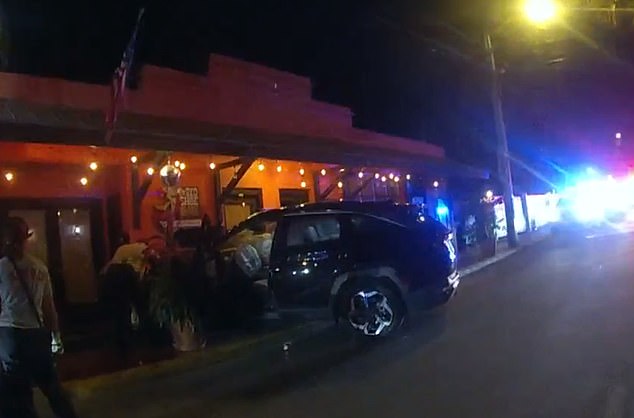 According to a police report, he crashed his black Hyundai into the Red Shoe Island Bistro.