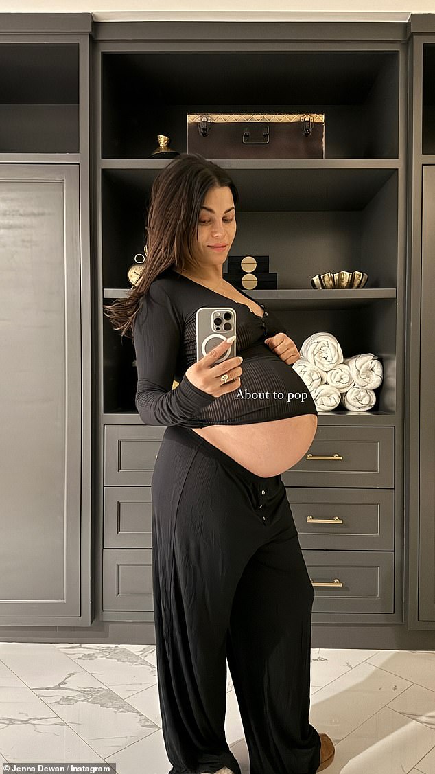 Dewan photographed showing off her baby bump earlier this month