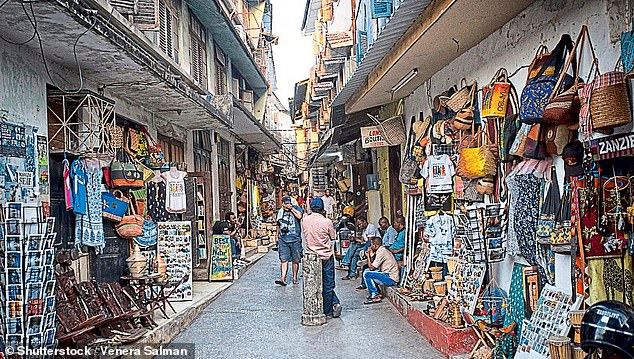 A street market in Stone Town, which Sarfraz describes as the 