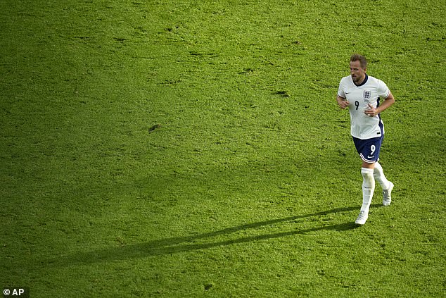 Southgate opted to make several changes during the second half, with Kane (right) replacing Ollie Watkins.