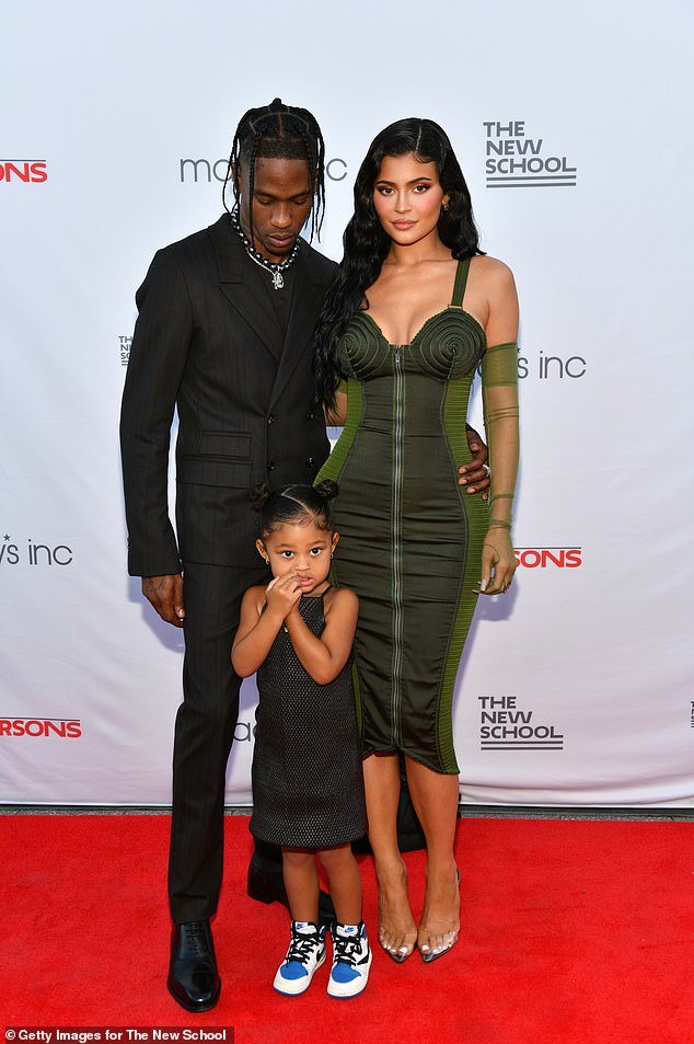 Kylie and Travis have dated on and off since 2017 and share two children: Stormi, six, and Aire, two; seen in 2021