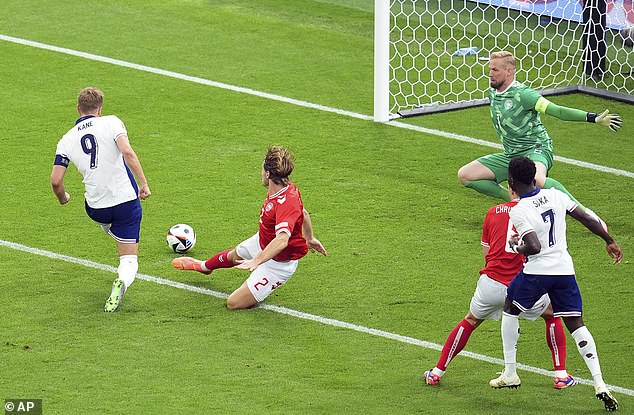 Harry Kane (left) scored in the first 20 minutes of the game to give the Three Lions the lead.