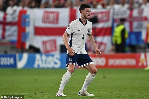 Declan Rice (pictured) performed poorly by his standards and will not be happy with how often he lost the ball.