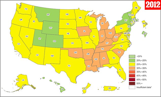 The obesity rate in the United States has taken off compared to a decade ago, when no state had an obesity rate higher than 35 percent. The CDC says it is a 