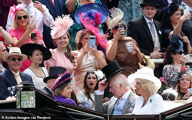 The monarchs arrived with the Duke and Duchess of Devonshire