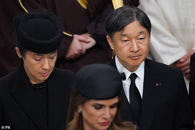 Emperor Naruhito and Empress Masako of Japan attend Queen Elizabeth's funeral in 2022