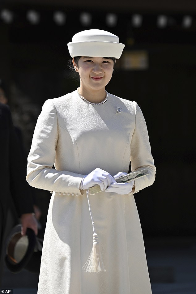 Currently, Princess Aiko (pictured) is his only daughter and the law states that the throne will only be succeeded by a male descendant.