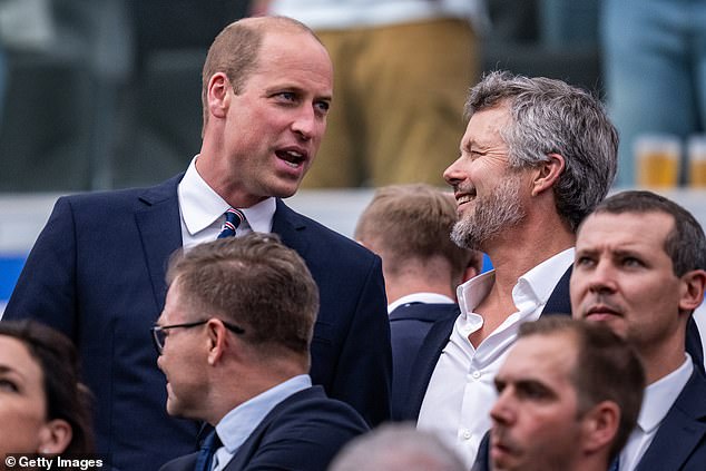 William appeared to joke around with the Danish royal and was photographed smiling during the conversation. William and Frederick are often considered to have parallel lives, both being born as heirs and having a younger brother at their side.