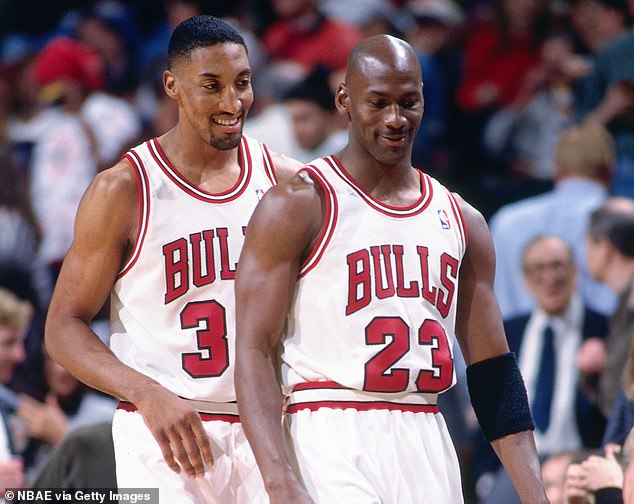 Larsa's ex-husband Scottie Pippen and Marcus' father Michael Jordan playing for the Bulls