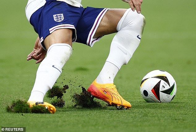 Fans complained about the state of the pitch during England's Euro 2024 clash against Denmark.