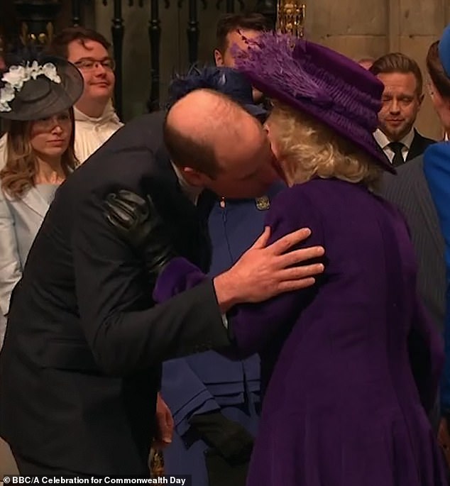 The Duchess of Cornwall spoke with Prince William today at her first big event since being named future queen in 2022.