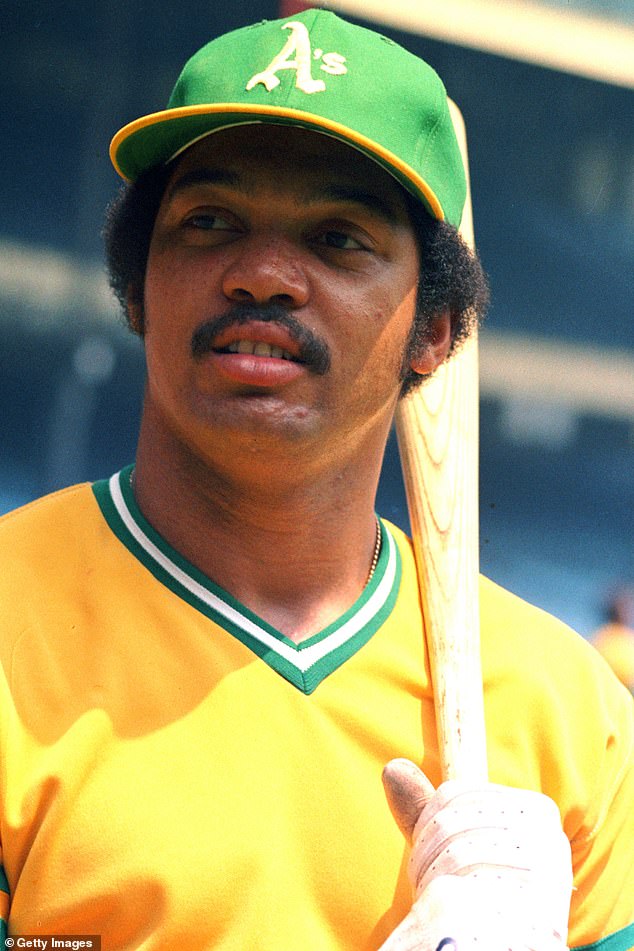 Jackson is seen circa 1974 with the Oakland Athletics, with whom he spent 10 MLB seasons.