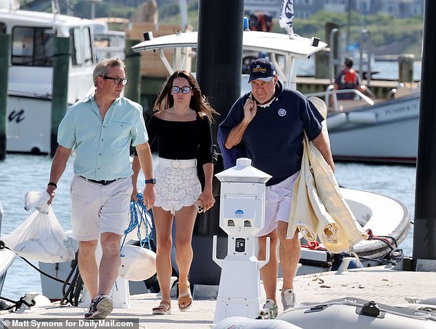 The couple was photographed together Wednesday morning for the first time since their relationship was revealed, enjoying a day on the water on Nantucket Island.