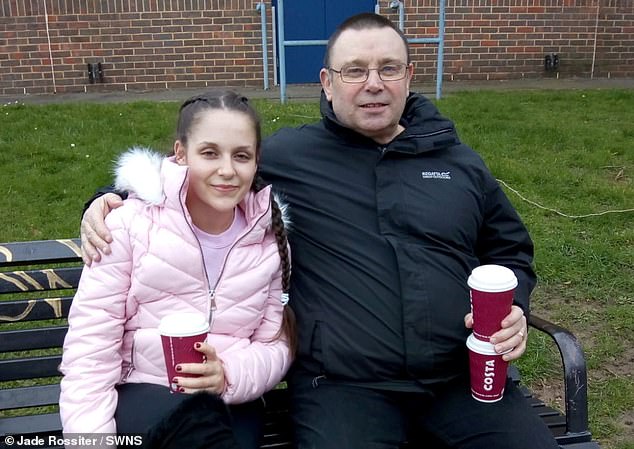 Jade with her father Jim, who noticed that her paranoia and delusions began to develop after she changed medications.