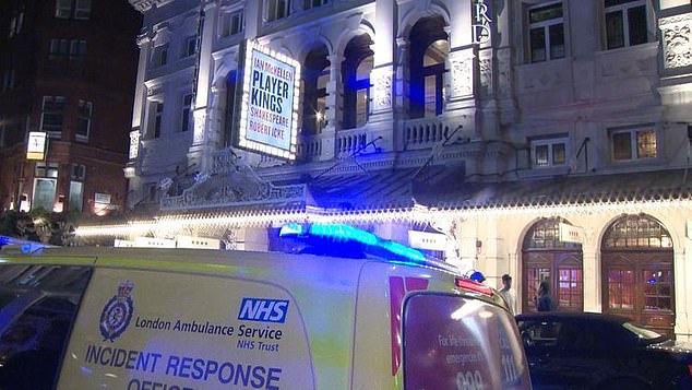 Paramedics arrive at Noel Coward Theater after Sir Ian's fall