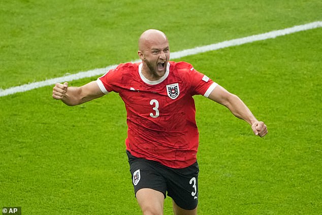 Gernot Trauner (pictured) put Austria ahead in the first ten minutes with a header.