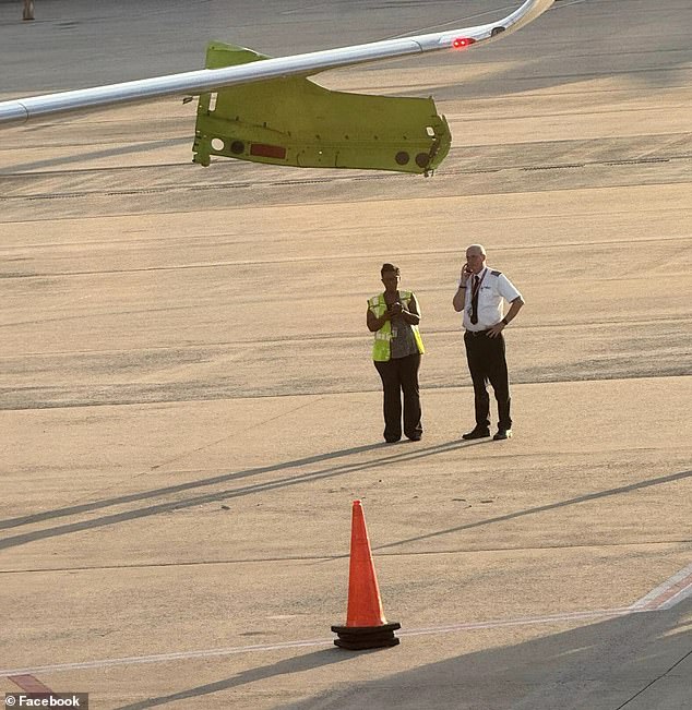 The collision caused the plane to shake and a piece of the garbage truck became lodged in the plane's wing, which suffered significant damage.