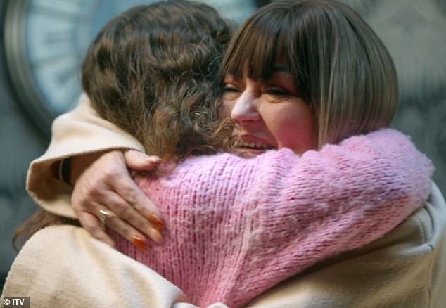 Viewers were brought to tears last night as Caroline Harris-Gray was reunited with her half-siblings after being abandoned as a baby in July 1968 (pictured hugging her half-sister Tina).