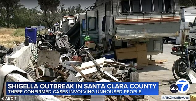 News reports showed encampments at Columbus and Roosevelt parks in California, where outbreaks are centered on