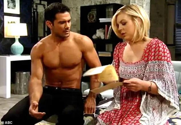 Ryan previously revealed that the slings and arrows of social media ultimately led to him leaving his position on General Hospital in 2018; Pictured on the soap opera with Kirsten Storms.