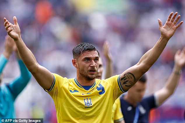 Roman Yaremchuk led the celebrations after scoring the winning goal for his team in Germany