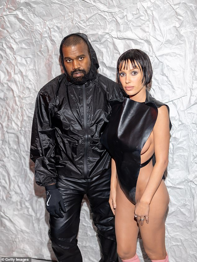 Most of the eye-watering budget went to a wine selection, with Kanye spending $40,000 on drinks for the night (pictured with Bianca Censori in Milan in February).