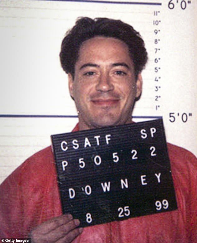 The star suffered legal problems: he appears in a mugshot in 1999.