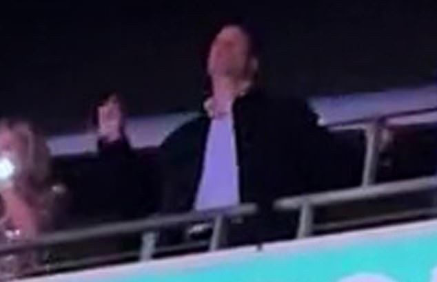 Prince William is pictured breaking out his 'dancing dad' moves while attending Taylor Swift's concert at Wembley.