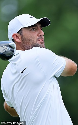 Scheffler is -13 under after making his birdie on the par-3 fifth hole at Cromwell, Connecticut, on Saturday.