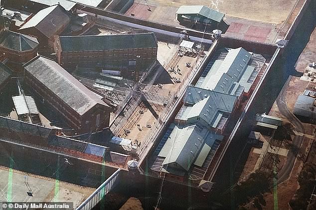 Aerial view of the yards of the old part of Goulburn main prison, where Justin Stein could spend decades for murdering Charlie Mutten.