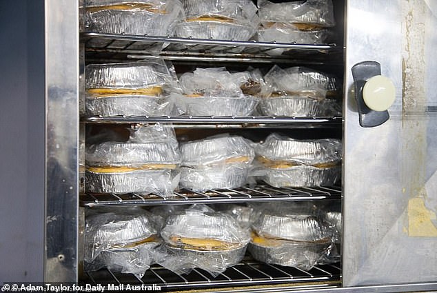 Prison food includes dishes served on aluminum trays labeled with attractive names such as 