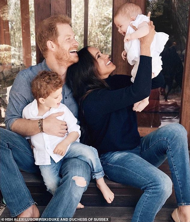 The Duke and Duchess of Sussex with Archie, five, and Lilibet, three. Markle has never met any of her grandchildren.