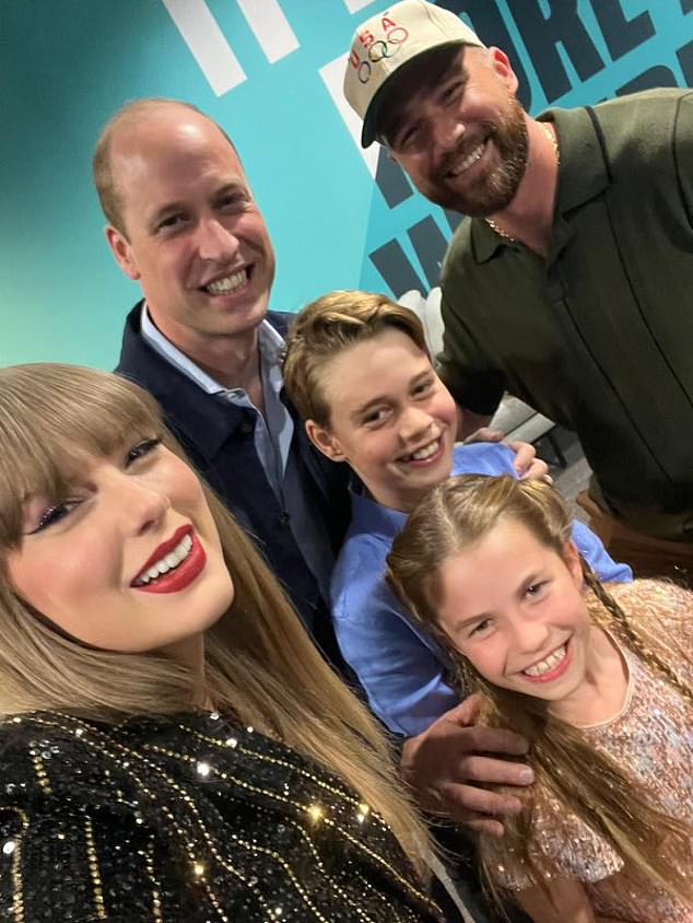 Swift and Kelce took a photo with members of the Royal Family after their first show in London