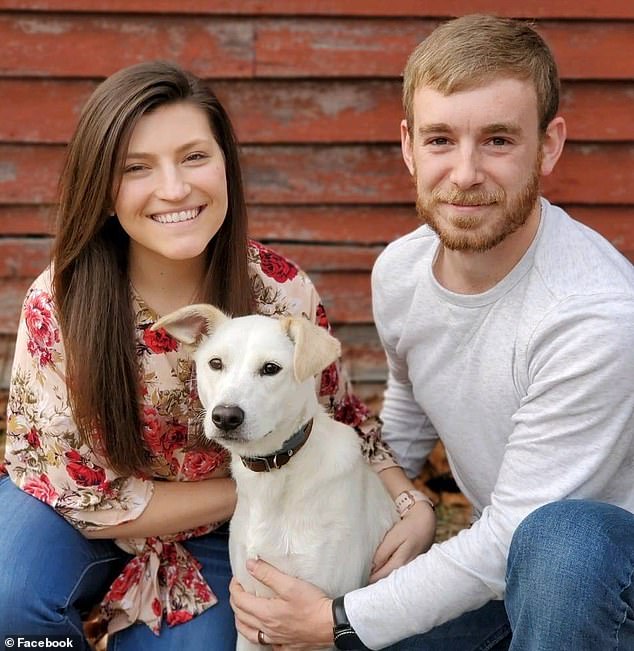 Tyler Wenrich, 31 (pictured with his wife) was also arrested on the same charges in April after bullets were found in his luggage while getting off a cruise ship. He was released last month after paying a $9,000 fine.