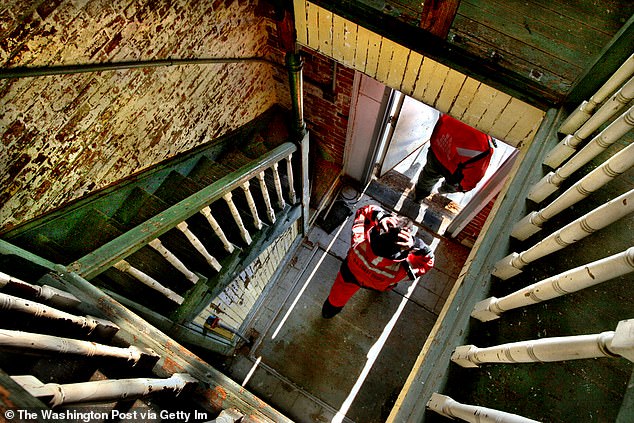 McNally was able to convert the once nearly rotting tower into a beautiful four-bedroom home, three on the second floor and one in the guard room.