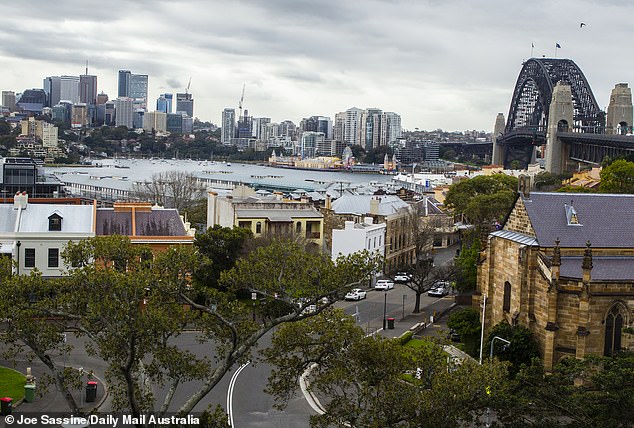 The median house price in Sydney was expected to reach a new record of $1.933 billion in just three years (pictured is the Sydney Harbor Bridge as seen from Observatory Hill).